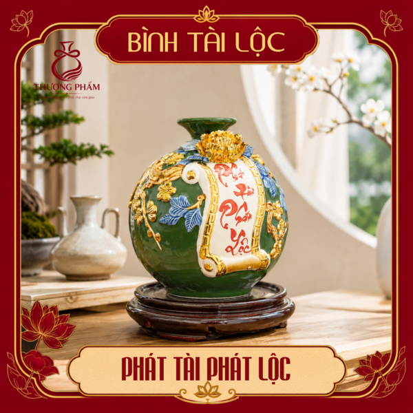 Bình tài lộc thếp vàng Phát Tài Phát Lộc