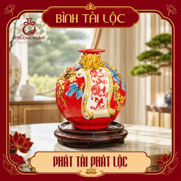 Bình tài lộc thếp vàng Phát Tài Phát Lộc