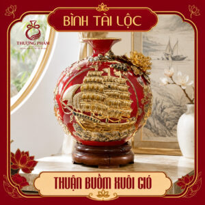 Bình tài lộc vẽ vàng Thuận Buồm Xuôi Gió H30