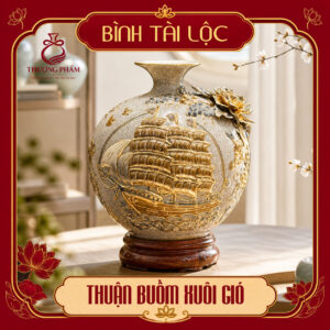 Bình tài lộc vẽ vàng Thuận Buồm Xuôi Gió H30