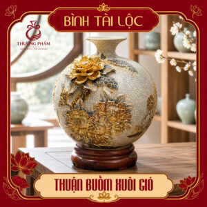 Bình tài lộc vẽ vàng Thuận Buồm Xuôi Gió H30