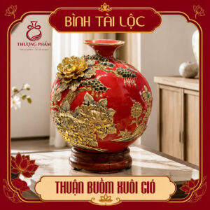 Bình tài lộc vẽ vàng Thuận Buồm Xuôi Gió H30