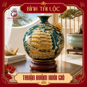 Bình tài lộc vẽ vàng Thuận Buồm Xuôi Gió H30