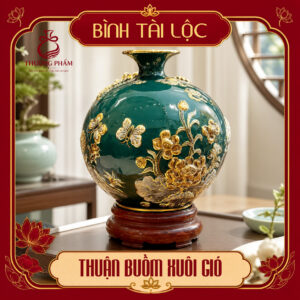 Bình tài lộc vẽ vàng Thuận Buồm Xuôi Gió H30