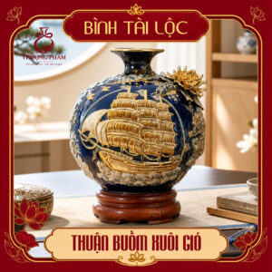 Bình tài lộc vẽ vàng Thuận Buồm Xuôi Gió H30