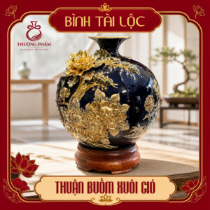 Bình tài lộc vẽ vàng Thuận Buồm Xuôi Gió H30