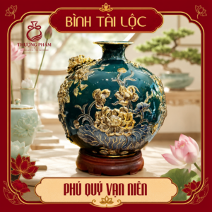 Bình tài lộc vẽ vàng Phú Quý Vạn Niên H40