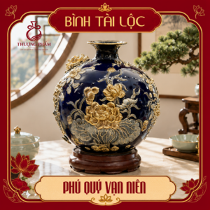 Bình tài lộc vẽ vàng Phú Quý Vạn Niên H40