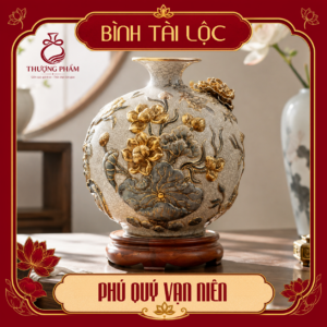 Bình tài lộc vẽ vàng Phú Quý Vạn Niên H30
