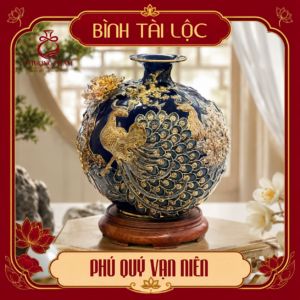 Bình tài lộc vẽ vàng Phú Quý Vạn Niên H30