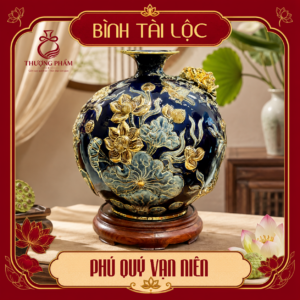 Bình tài lộc vẽ vàng Phú Quý Vạn Niên H30