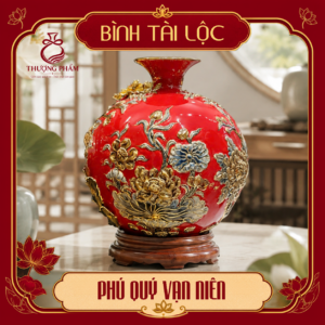Bình tài lộc vẽ vàng Phú Quý Vạn Niên H30