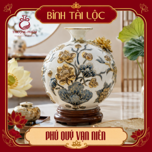 Bình tài lộc vẽ vàng Phú Quý Vạn Niên H30