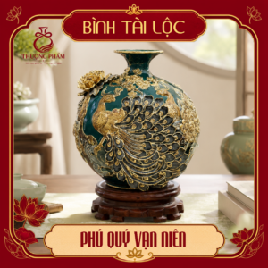 Bình tài lộc vẽ vàng Phú Quý Vạn Niên H30