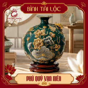 Bình tài lộc vẽ vàng Phú Quý Vạn Niên H30