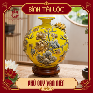 Bình tài lộc vẽ vàng Phú Quý Vạn Niên H30