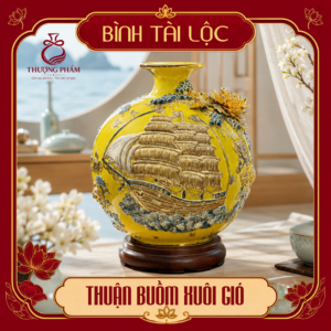 Bình tài lộc vẽ vàng Thuận Buồm Xuôi Gió H40
