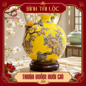 Bình tài lộc vẽ vàng Thuận Buồm Xuôi Gió H40