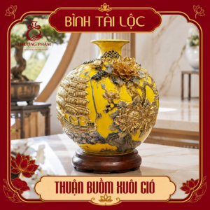 Bình tài lộc vẽ vàng Thuận Buồm Xuôi Gió H40