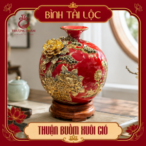 Bình tài lộc vẽ vàng Thuận Buồm Xuôi Gió H40