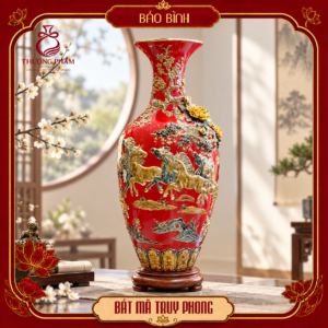 Bảo bình vẽ vàng Bát Mã Truy Phong H80