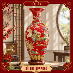 Bảo bình vẽ vàng Bát Mã Truy Phong H80