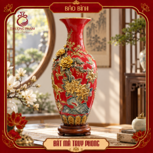 Bảo bình vẽ vàng Bát Mã Truy Phong H80