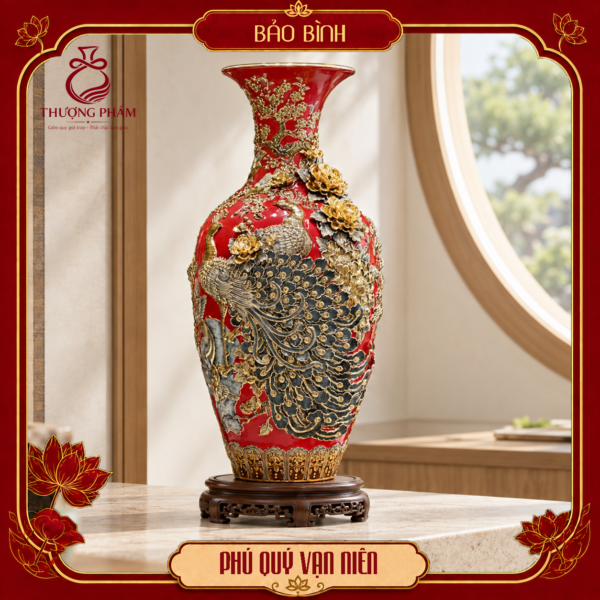 Bảo bình vẽ vàng Phú Quý Vạn Niên H100