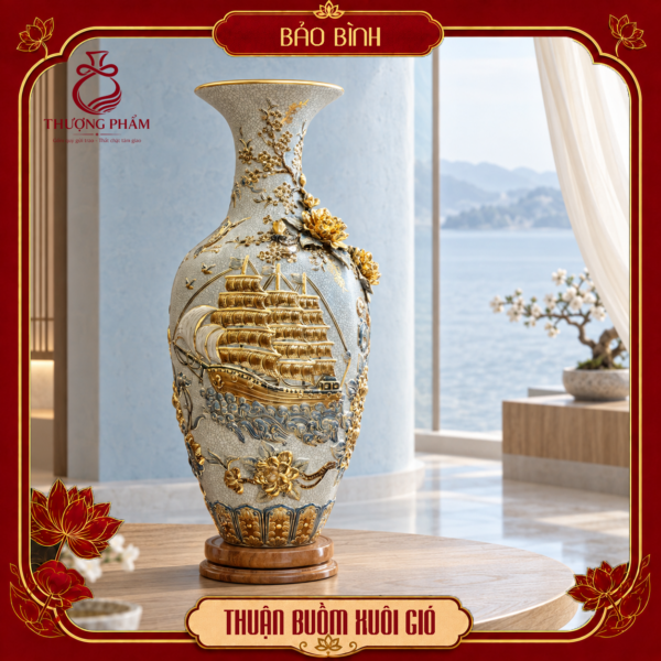 Bảo bình vẽ vàng Thuận Buồm Xuôi Gió H80
