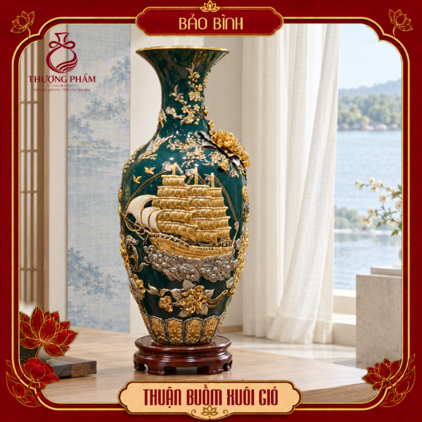 Bảo bình vẽ vàng Thuận Buồm Xuôi Gió H80