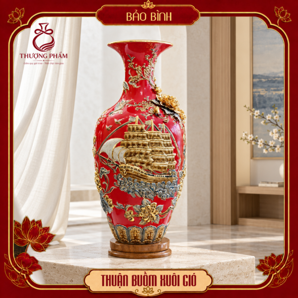Bảo bình vẽ vàng Thuận Buồm Xuôi Gió H80
