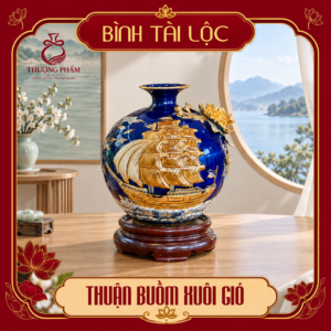 Bình tài lộc vẽ vàng Thuận Buồm Xuôi Gió H22