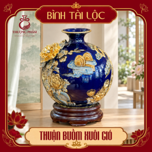 Bình tài lộc vẽ vàng Thuận Buồm Xuôi Gió H22