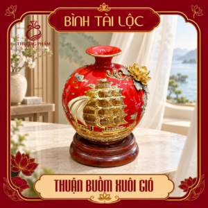 Bình tài lộc vẽ vàng Thuận Buồm Xuôi Gió H22