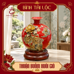 Bình tài lộc vẽ vàng Thuận Buồm Xuôi Gió H22
