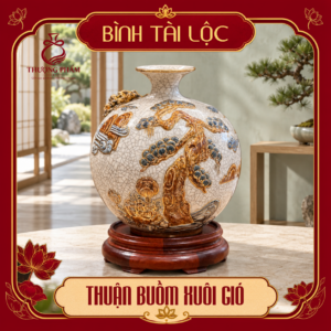 Bình tài lộc vẽ vàng Thuận Buồm Xuôi Gió H22