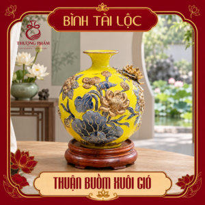 Bình tài lộc vẽ vàng Thuận Buồm Xuôi Gió H22