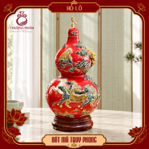 Hồ lô tài lộc vẽ vàng Bát Mã Truy Phong H45