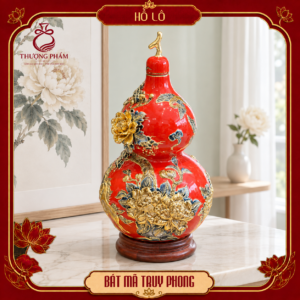 Hồ lô tài lộc vẽ vàng Bát Mã Truy Phong H45