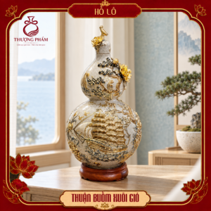 Hồ lô tài lộc vẽ vàng Thuận Buồm Xuôi Gió H65