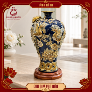 Mai bình tích lộc vẽ vàng Phú Quý Vạn Niên H48