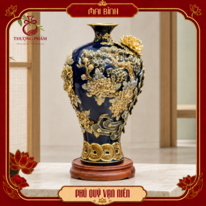 Mai bình tích lộc vẽ vàng Phú Quý Vạn Niên H48