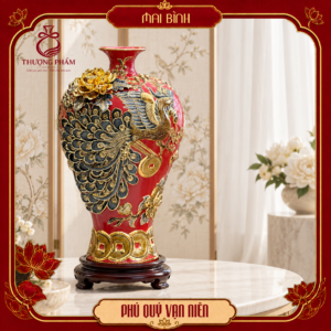 Mai bình tích lộc vẽ vàng Phú Quý Vạn Niên H48
