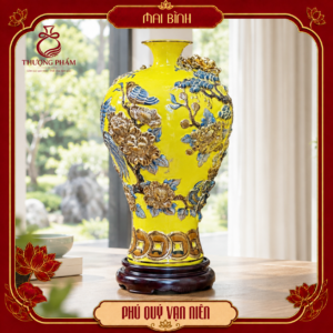 Mai bình tích lộc vẽ vàng Phú Quý Vạn Niên H48