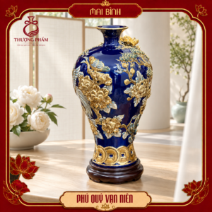 Mai bình tích lộc vẽ vàng Phú Quý Vạn Niên H48
