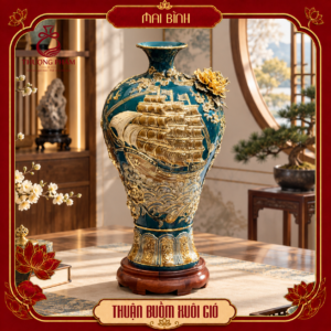 Mai bình tích lộc vẽ vàng Thuận Buồm Xuôi Gió H48