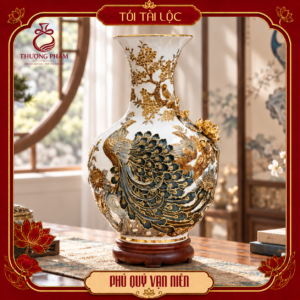 Tỏi tài lộc vẽ vàng Phú Quý Vạn Niên H62 dáng loe