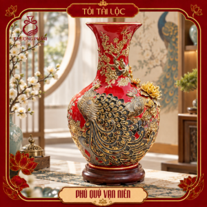 Tỏi tài lộc vẽ vàng Phú Quý Vạn Niên H62 dáng loe