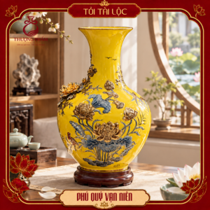 Tỏi tài lộc vẽ vàng Phú Quý Vạn Niên H62 dáng loe